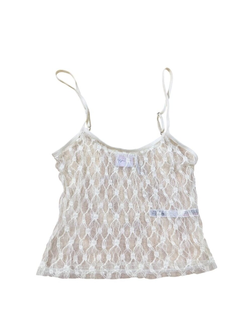 Out From Under Women’s Ivory Sheer Lace Cami Tank Top Size M